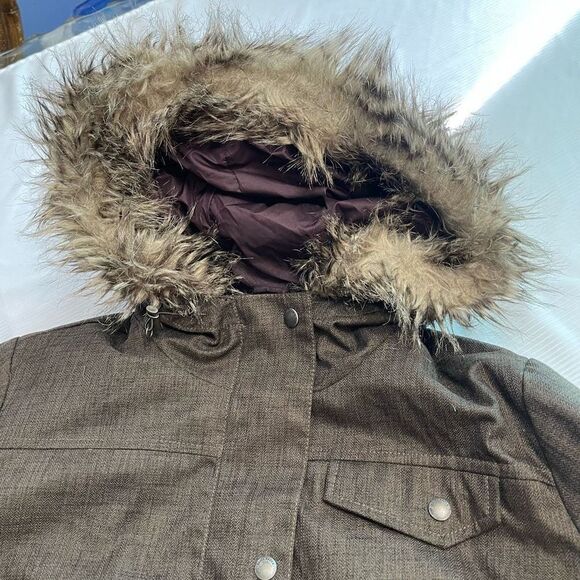 Eddie Bauer Women’s Hooded Jacket Zip Liner Faux Fur Attached Size 1X - Picture 3 of 10